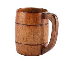 Taza de cerveza de madera natural de 350 ml, taza para beber café de té, accesorios para bar, ideas para regalos