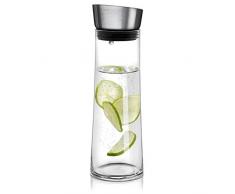 Navaris jarra de cristal de 0.8L para agua - Botella de vidrio con tapa - Jarra de borosilicato garrafa para agua té zumo