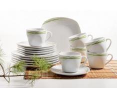 Mäser Domestic Olea - Servicio completo, 30 piezas, incluye 6 tazas de café, 6 platillos de café, 6 platos de postre, 6 platos llanos y 6 platos hondos, color blanco