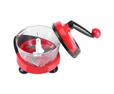 Picador de Alimentos Cortador de Verduras Manual Chopper con Manivela Contenedor Transparente para Cortar Carne Frutas Verduras Nueces Hierbas Cebollas Ajo