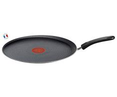 Tefal Extra Brownie B3009702 Sartén para Crepes y Tortitas con Esparcidor de Madera, 34 Cm, Aluminio, Marrón