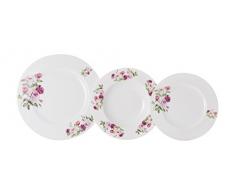 La Cija Rose Garden Vajilla clásica de Porcelana 12 Piezas, Blanco, 27x27x13 cm