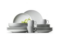 Thomas Loft - Vajilla de porcelana de 16 piezas, color blanco