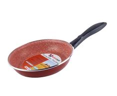 Magefesa Toscana Terracota Sartén 20 cm de Acero esmaltado, Antiadherente Multicapa Efecto Piedra, Color marrón Exterior. Apta para Todo Tipo con cocinas, incluida inducción, Borgoña