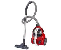 Hoover Sprint Evo SE51 - Aspiradora sin bolsa, ciclónico, Cepillo especial suelos de parquet, suelos duros y alfombras, Filtro EPA, 700W, Depósito 1,5L, 80dBA, Cable 7,5m, Plástico, Rojo, clase A