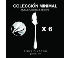 Mr. Spoon 6 cucharas soperas Acero INOX. Colección Minimal 20 x 4,4 cm