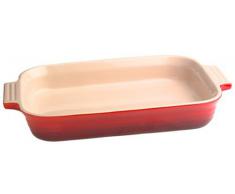 LE CREUSET Bandeja Rectangular, para 2 porciones, Cerámica de gres, Rojo (Cereza), 18 cm