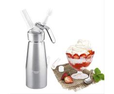 NRYBH - Sifón de cocina con dispensador profesional de crema de 250 ml de batidor de crema con cuerpo y cabeza de aluminio resistente – El batidor de varillas crea 2-3 pintas