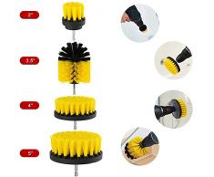 JIAN YA NA Kit Accesorio de brocha de Cepillo, Accesorios de Cepillo de Limpieza con Motor, Ideal para Limpiar baldosas de Piscinas, Pisos, ladrillo, Cerámica, Mármol, neumáticos y lechada (4 Piezas)
