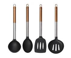 Bergner Q1690 Set de Utensilios de Cocina, Nailon, Plateado, 10 cm