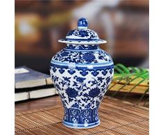 Liangliang988 Jingdezhen Ceramics - Jarrón de Porcelana de Color Azul y Blanco Envejecido, decoración para Tanque de Almacenamiento
