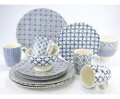 Creatable 19972, Serie Levante Azul, Juego de vajilla Vajilla (16Â Piezas Vajilla, Piedra, 30Â x 30Â x 29Â cm, 16Â Unidades