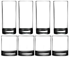 Vaso plástico tazas vasos - Set de vasos Highball acrílico de 8 (4x16oz & 4x14oz) clara cocina reutilizable vaso lavavajillas seguro Bpa libre duro rocas cristal Copa agua vino jugo Copa conjuntos