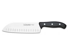 3 Claveles - Cuchillo japonés Santoku Alveolado, carne pescado y verdura, Acero Inoxidable, línea DOMVS - (18cm - 7)