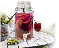 NERTHUS FIH 168 - Dispensador 4 litros, dispensador de bebidas de vidrio con grifo