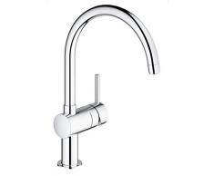 Grohe Minta - Grifo de cocina, ángulo de giro de 0°, 150° o 360°, acabado Grohe StarLight, caño en C (32917000)