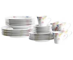Josef Mäser GmbH Serie Tilia - Vajilla de 30 servicios (6 tazas), color blanco