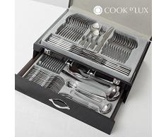 Appetitissime Cook D'Lux Cubertería, Acero Inoxidable, Plateado, 16,5 x 47 x 36,5 cm, 72 Unidades