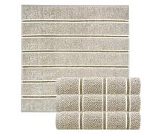 Lashuma Juego de 4 paños de cocina de rizo – Paños de cocina de 100% algodón – Paños de cocina en bonitos colores de moda, 100 % algodón, Rayas – marrón., 50 x 50 cm