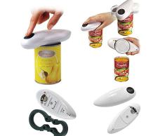 Lcjtaifu Abridor de latas eléctrico, abrelatas automático de latas del Restaurante casero, Mejor Herramienta Abierta for Chef de Cocina (Talla única, Negro + Blanco)