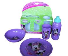 Disney - Disney Minnie Mouse - Juego de Vajilla infantil 4 piezas melamina