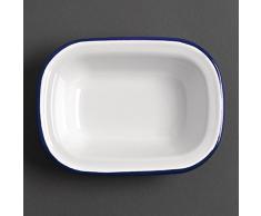 6 x Olympia esmalte plato para tartas rectangular 50 x 180 x 135 mm fuente para horno de cocina