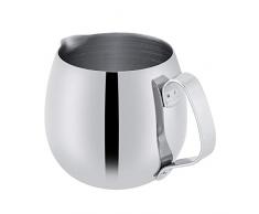 Lanzador de leche Espuma Espesor de acero inoxidable Espresso Vaporizador Latte Café Taza de espuma Taza de leche Jarra de plata(300ml)