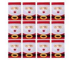ZOYLINK 12 Piezas Vajilla Navideña Decoración De Mesa De Navidad Bolsillo De Cubiertos De Santa Para Vacaciones