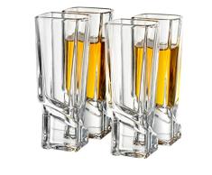 joyjolt Carre vasos de chupito cuadrado pesada Base vasos de chupito conjunto de 4, 1.8-ounce
