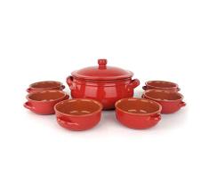 Juego Terracota – Cazuela Ø 24 cm + 6 Cuencos Ø 14 cm – Olla Artesanal – Colì