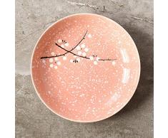 N A Plato De Porcelana 8 Pulgadas Flor De Ciruelo Japonés Plato De Cena Pintado A Mano Plato Redondo Vajilla Postre Casero Plato De Sopa Plato De Arroz