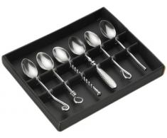Jean Dubost Créations 96001 - Estuche con cucharillas de café forjadas con diseños variados (6 piezas)