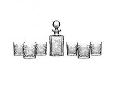 Crystal Julia 2587 Whisky Juego de Cazador diseño de Cristal al Plomo, 1 x Jarra, Vaso de Whisky 6 x