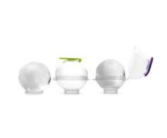 IBILI 870500 Set 4 Molde Bolas Hielo 5,5 cm. plastico, Silicona, 12 x 12 x 7