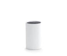 Zeller 24916 - Soporte para cuchillos con interior de cerdas (plástico, ø 11 x 18 cm), color blanco