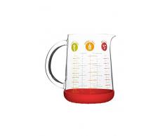 Pebbly PKM-1000R – Jarra medidora/dosificador 1L (Cristal y Silicona – Cristal Multicolor 11,9 x 11,9 x 15,8 cm).