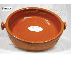PROBAYTOR Cazuela de Barro Redonda para cocinar de 25 cm. Fabricadas de Forma Artesanal y elaboradas a Mano.