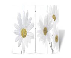 vidaXL Biombo con Foto de Flores 160x170cm Pantalla Divisor Separador Espacios