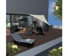 AMANKA Vela de Sombra 4x4x4m toldo Triangular de Tela de poliéster hidrófugo Cubierta contra los Rayos UV UPF50+ Beis