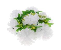 LOVIVER Simulación Crisantemo Funeral Corona De Tumbas Recuerdo Arreglo Floral De Seda - Blanco, 30 centimetros