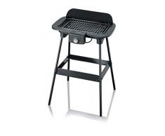 Severin PG 8550 Barbacoa eléctrica 2300 W, 37 x 23 cm, Negro/Plateado
