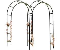 Deuba 2X Arcos Decorativos para Rosales Plantas trepadoras Metal pulverisado 240 x 140 cm para jardín Exterior Eventos