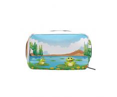 FANTAZIO - Neceser para mujer, diseño de ranas en estanque