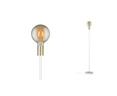 Paulmann 79615 Neordic Nordin máx. 1x20 W, luminaria E27, lámpara de pie Blanco/Oro Mate 230 V mármol/Metal, sin Fuente de luz
