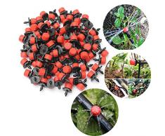 ysister 200 Piezas Riego por Goteo 8 Hole Red Ajardinamiento por Goteo Equipo de riego Accesorios de jardinería Micro Boquillas de Goteo, para césped, jardín, Jardines de Hierbas, riego, etc