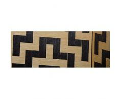 Biombo Separador de Bambú Edición Twin Peaks Tres Paneles, Natural y Negro para salón, economico 180 x 135 cm. - Hogar y más