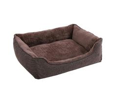 FEANDREA Cama para Perros, Sofá para Perros, Cesta para Perro Desmontable y Lavable a Máquina, Marrón, 90 x 75 x 25 cm PGW11CC