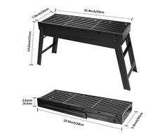 Vockvic Barbacoa Portátil de Carbón, Plegable BBQ Ahumador Parrilla de Acero Inoxidable, Mini Barbecue con Pies Plegables para Camping Acampadas Senderismo Picnics Cocinar (58 * 20 * 37 cm)