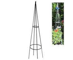 Ayuda de Rango,Obelisco de Hierro Forjado de Estilo Europeo Resistente A La Intemperie,Puesto Flores Plantas en Macetas,Jazmín Molino Viento, Clemátide Y Otras Plantas El Balcón Jardín,Blanco,H69CM