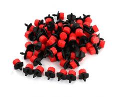 100pcs Micro Goteo Riego Rociadores Estaca Emisores Ajustable Agua Dripper